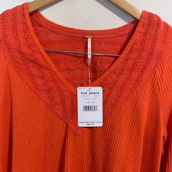 Free People Parisian Nights Top XS in Vermillion - Picture 8 of 12